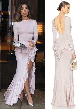 HELSA Amala Long Sleeve Maxi Dress Dusty Rose Pink NEW with tag